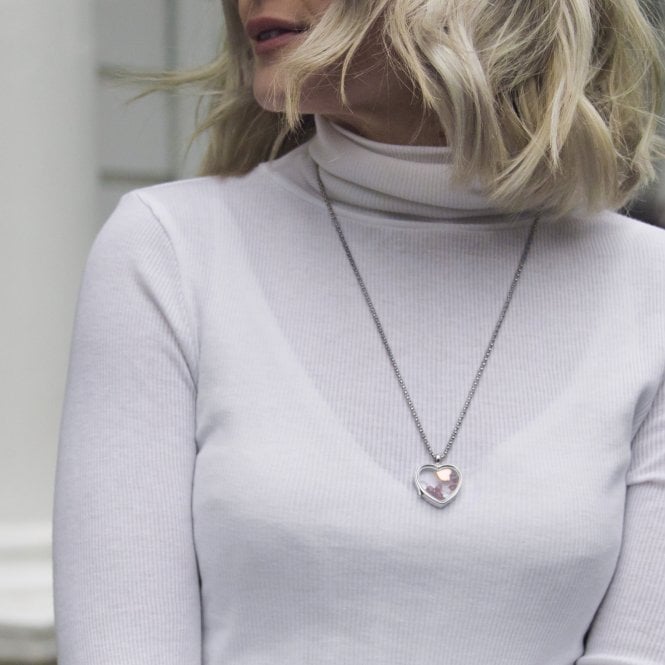 Hot Diamonds April - Rose Gold Plated Sterling Silver Heart With White Topaz Cabochons