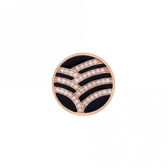 hot diamonds Art Deco Curve Rose Gold Plated Coin - 25mm