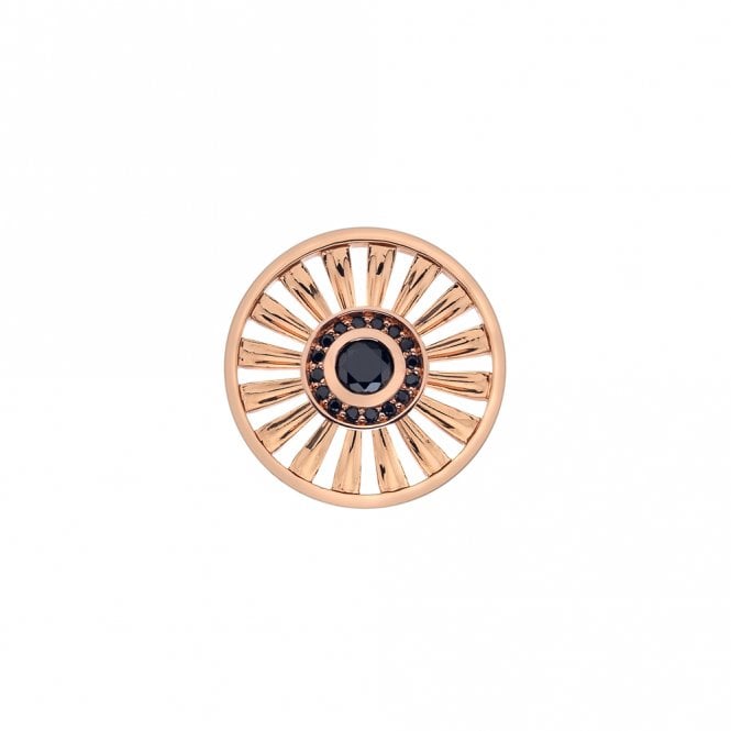 hot diamonds Art Deco Sunrise Rose Gold Plated Coin - 25 mm