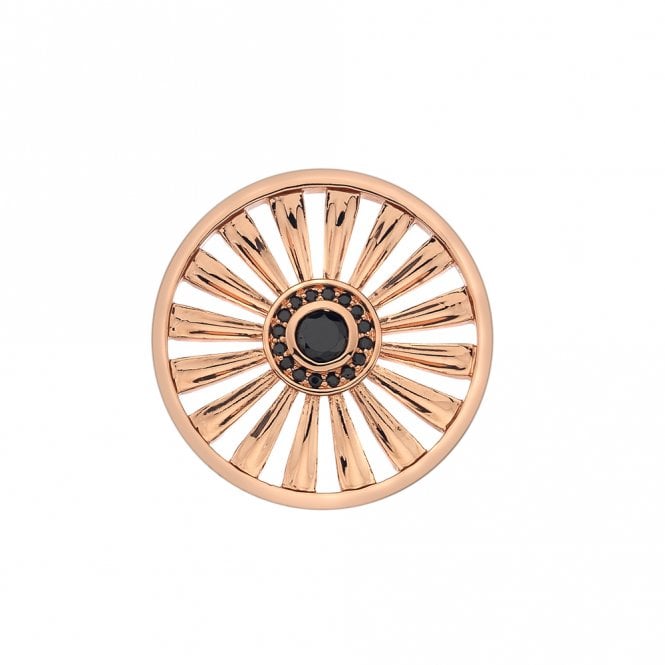 hot diamonds Art Deco Sunrise Rose Gold Plated Coin - 33 mm