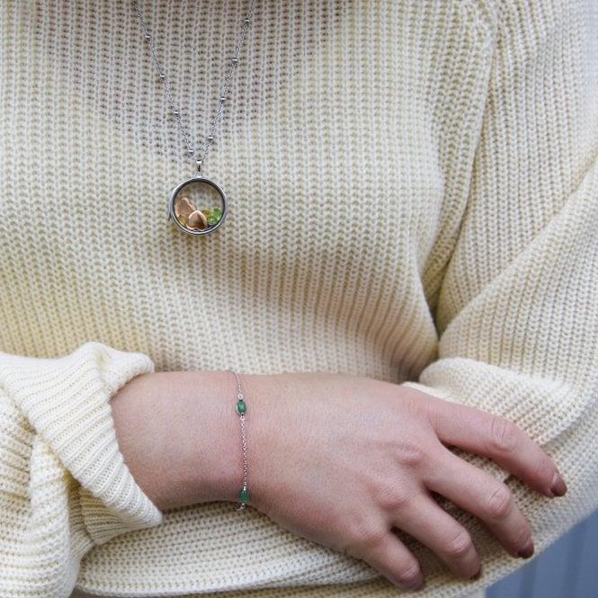 Hot Diamonds August - Rose Gold Plated Sterling Silver Heart With Peridot Cabochons