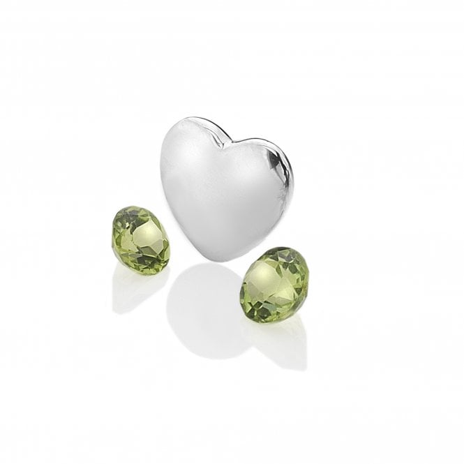 hot diamonds August - Sterling Silver Heart with Peridot Cabochons