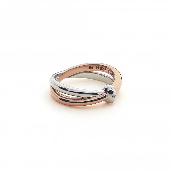 hot diamonds Eternity Silver & 18ct Rose Gold Vermeil Interlocking Ring