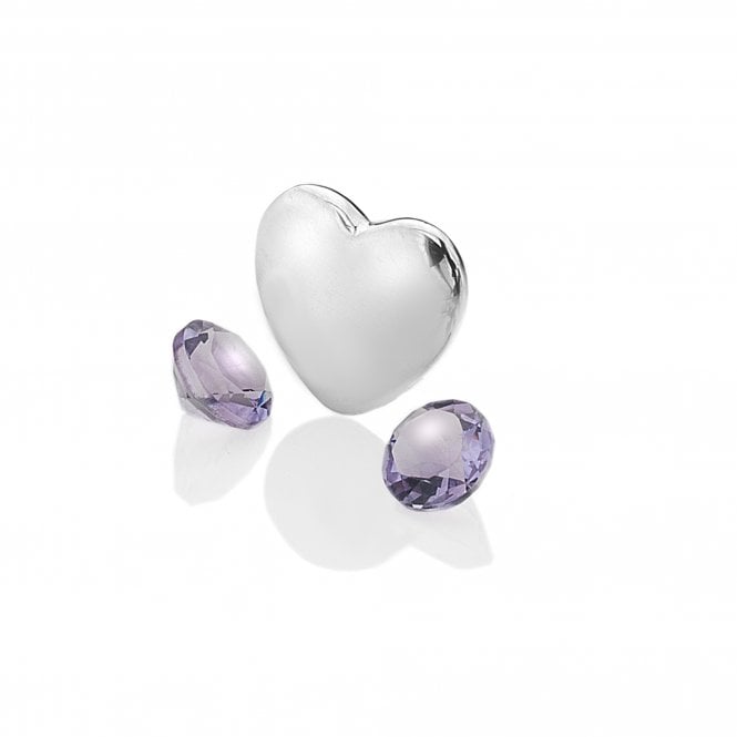 hot diamonds February - Sterling Silver Heart with Amethyst Cabochons