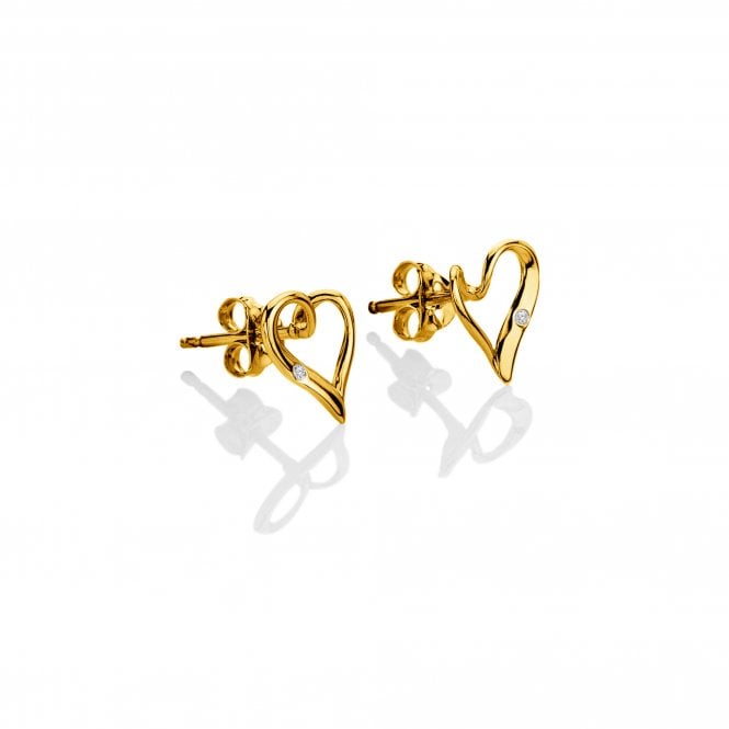 hot diamonds HD X GE Delicate Pointed Twist Heart Earrings