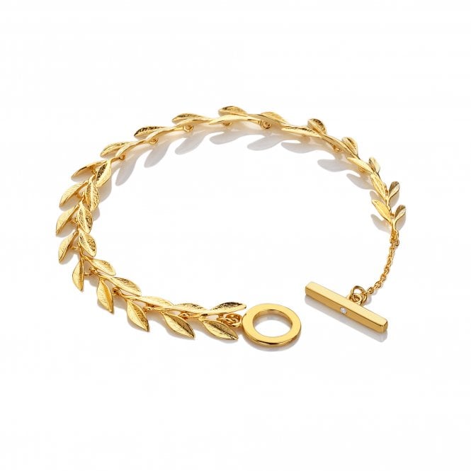 hot diamonds HD X Tasha Ghouri Laurel Bracelet - Yellow Gold Plate