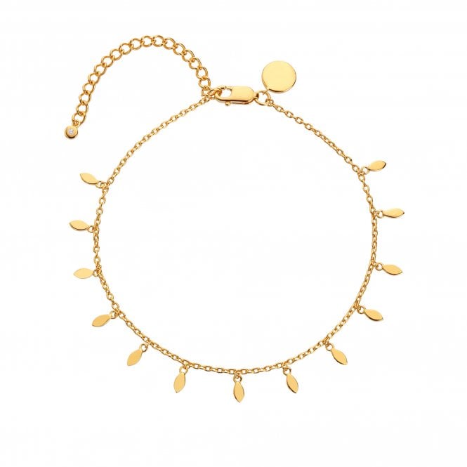 Hot Diamonds HD X Tasha Ghouri Leaf Droplet Bracelet - Yellow Gold Plate