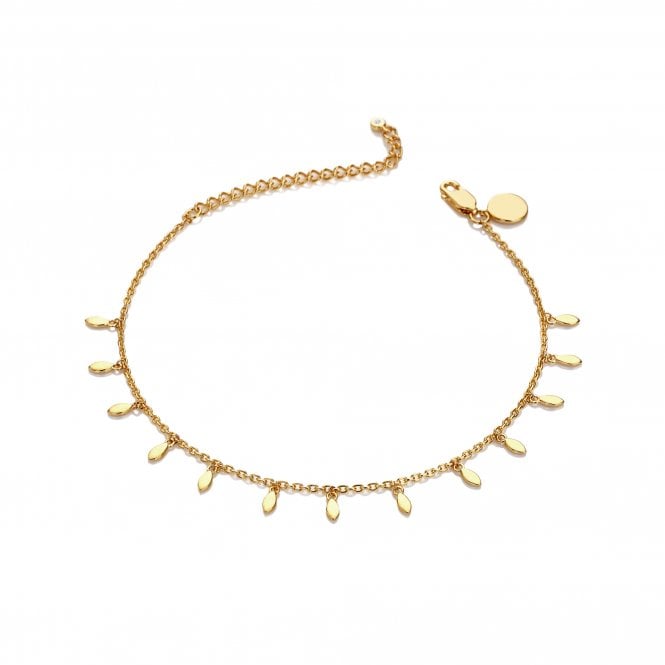 hot diamonds HD X Tasha Ghouri Leaf Droplet Bracelet - Yellow Gold Plate