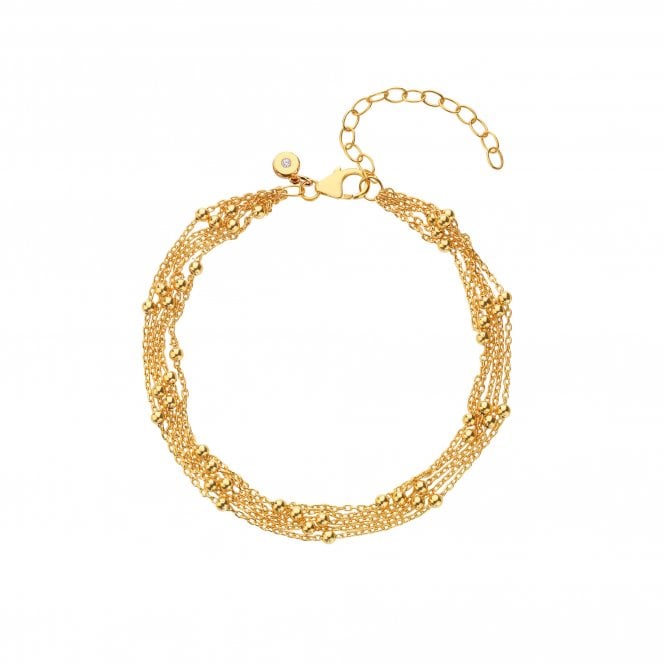 Hot Diamonds HD X Tasha Ghouri Multi Strand Bead Bracelet - Yellow Gold Plate
