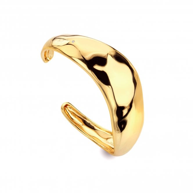 Hot Diamonds HD X Tasha Ghouri Organic Wave Cuff - Yellow Gold Plate
