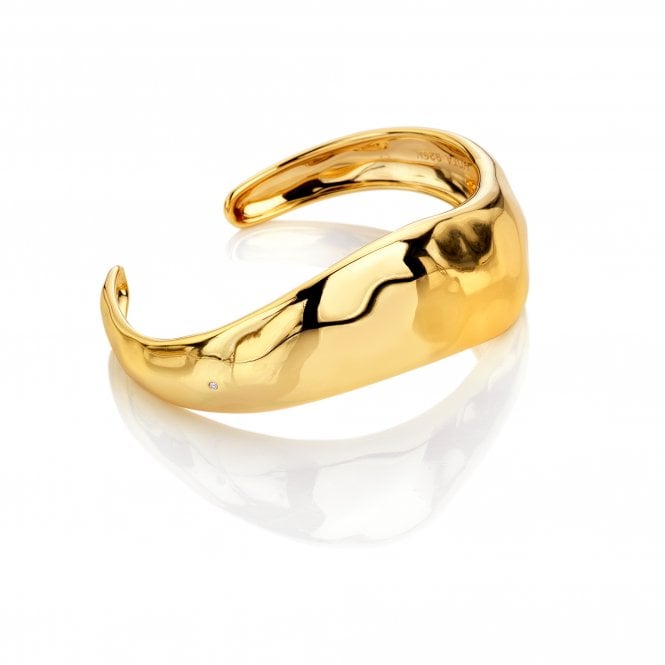 hot diamonds HD X Tasha Ghouri Organic Wave Cuff - Yellow Gold Plate