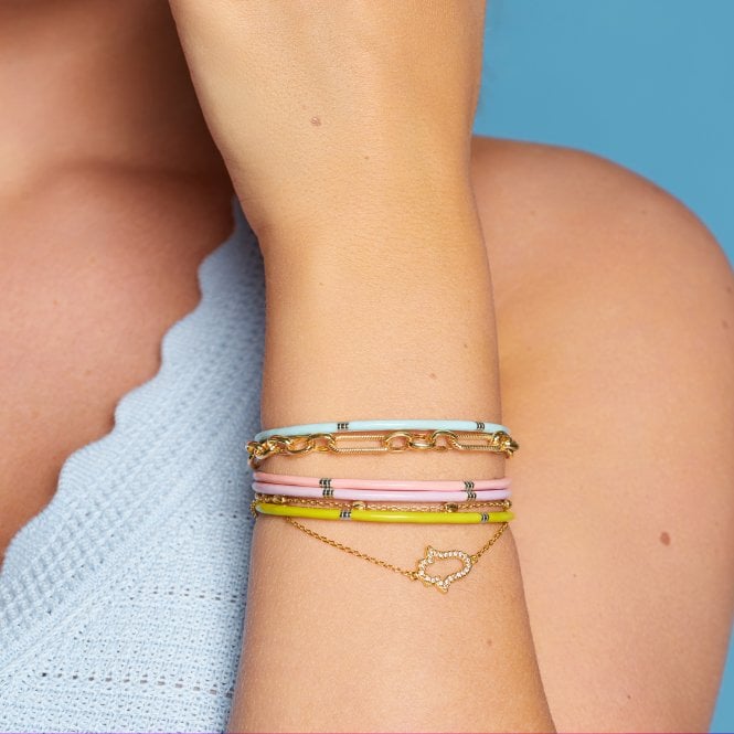 Hot Diamonds HD X Tasha Ghouri Oval Bracelet - Yellow Gold Plate