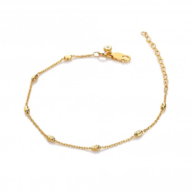 hot diamonds HD X Tasha Ghouri Oval Bracelet - Yellow Gold Plate