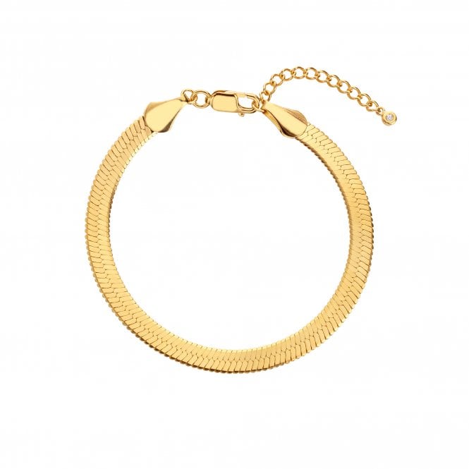 Hot Diamonds HD X Tasha Ghouri Snake Chain Bracelet - Yellow Gold Plate