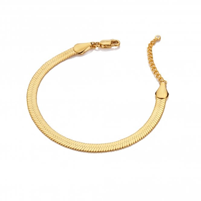 hot diamonds HD X Tasha Ghouri Snake Chain Bracelet - Yellow Gold Plate