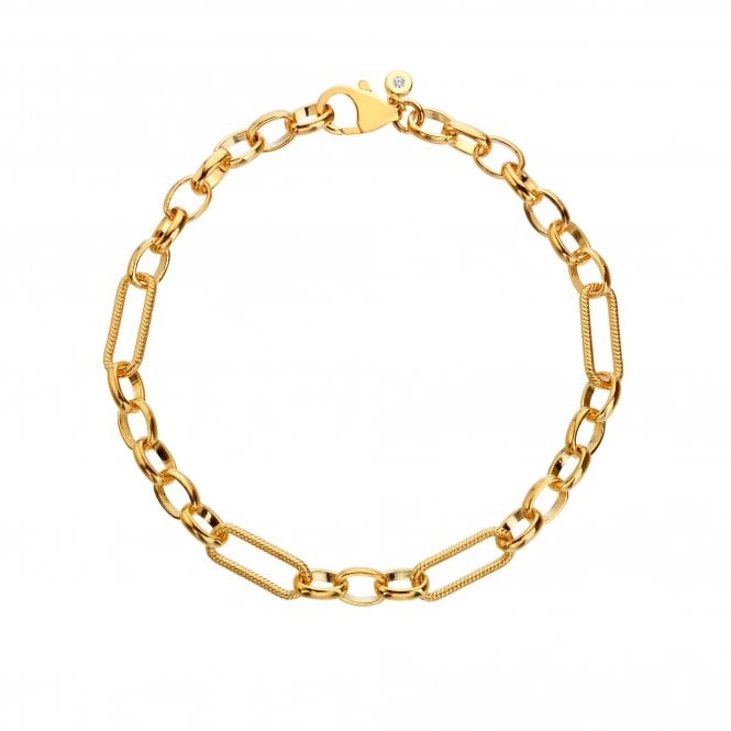 Hot Diamonds HD X Tasha Ghouri Statement Link Bracelet - Yellow Gold Plate