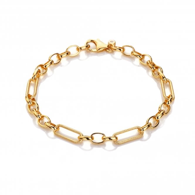 hot diamonds HD X Tasha Ghouri Statement Link Bracelet - Yellow Gold Plate