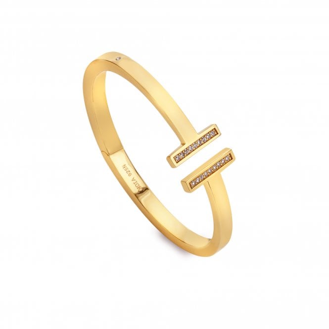 Hot Diamonds HD X Tasha Ghouri T-Bar Bangle - Yellow Gold Plate
