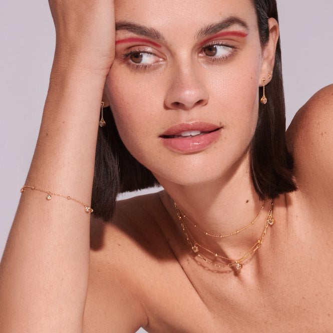 Hot Diamonds HDXGEM Droplet Chain Earrings - White Topaz