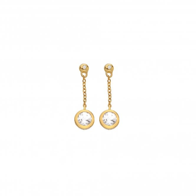 Hot Diamonds HDXGEM Droplet Chain Earrings - White Topaz