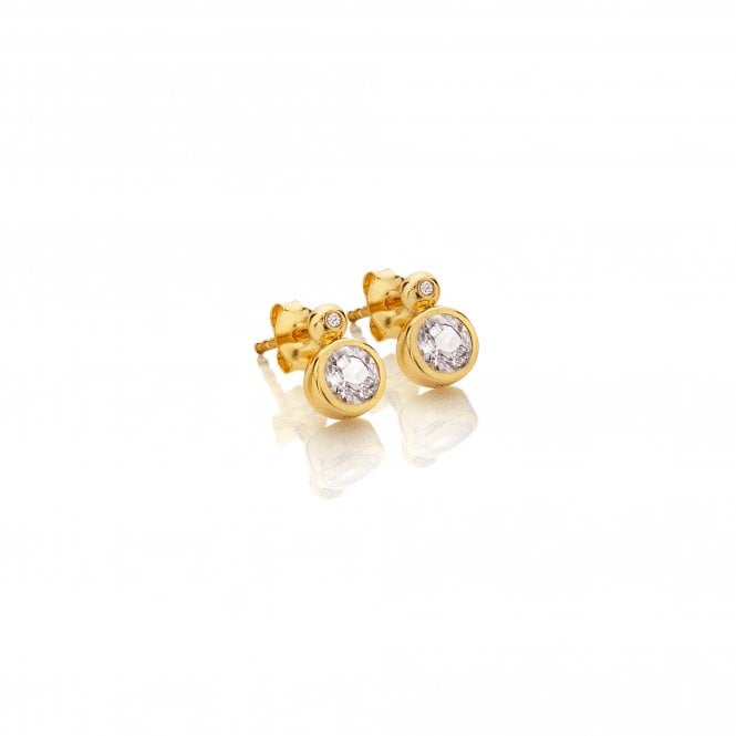 hot diamonds HDXGEM Droplet Stud Earrings - White Topaz