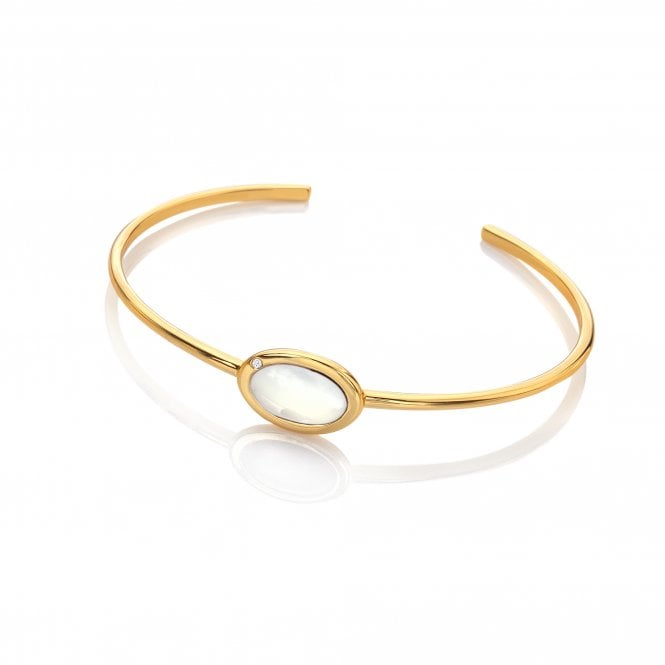 hot diamonds HDXGEM Horizontal Oval Bangle - Mother of Pearl