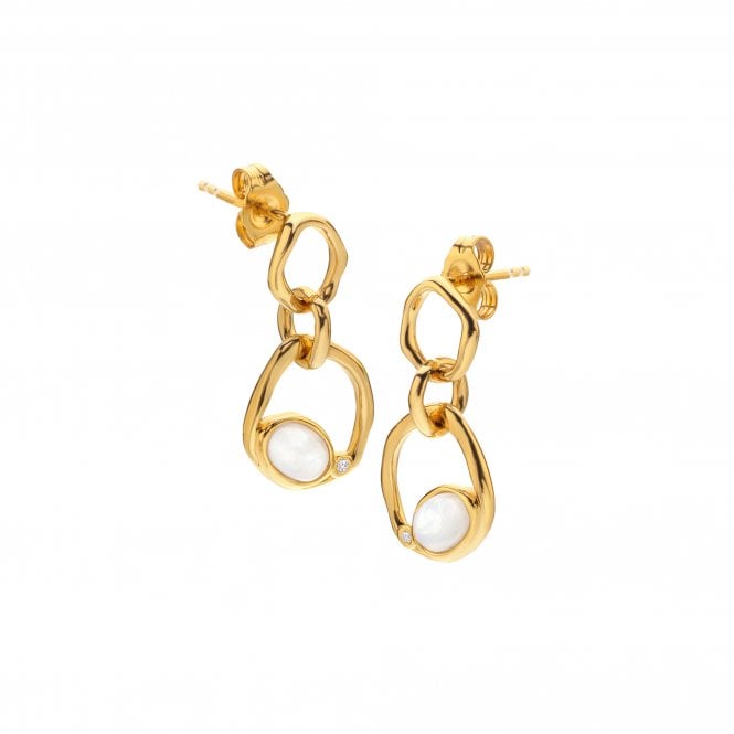 hot diamonds HDXGEM Offset Earrings - Mother of Pearl