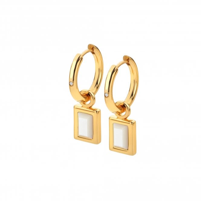 hot diamonds HDXGEM Rectangle Earrings - Mother of Pearl