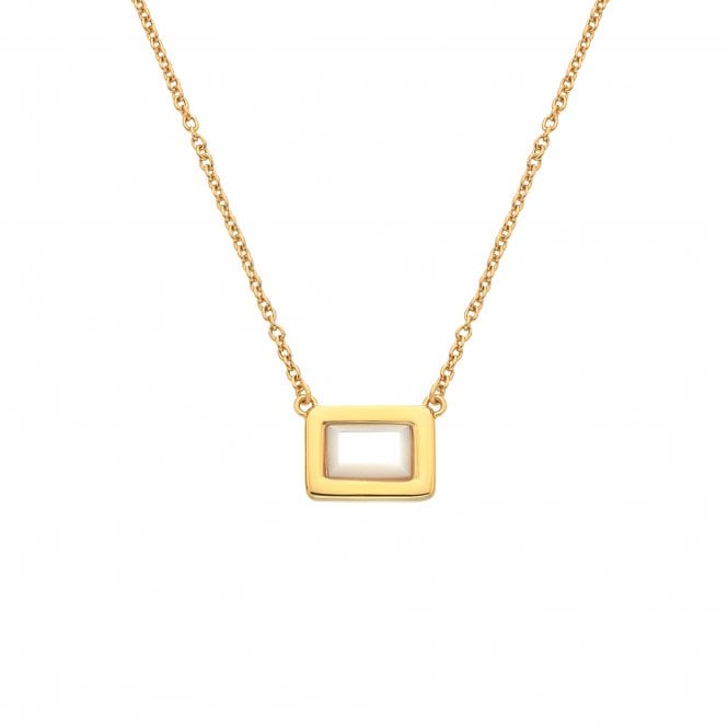 Hot Diamonds HDXGEM Rectangle Necklace - Mother Of Pearl