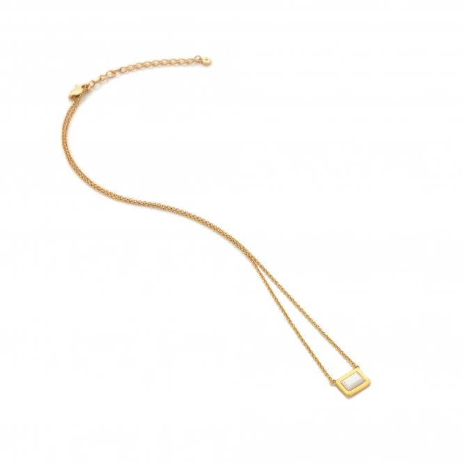 hot diamonds HDXGEM Rectangle Necklace - Mother of Pearl