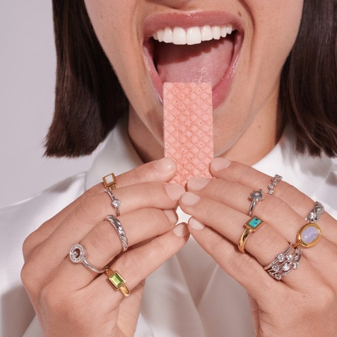 Hot Diamonds HDXGEM Rectangle Ring - Green Chalcedony