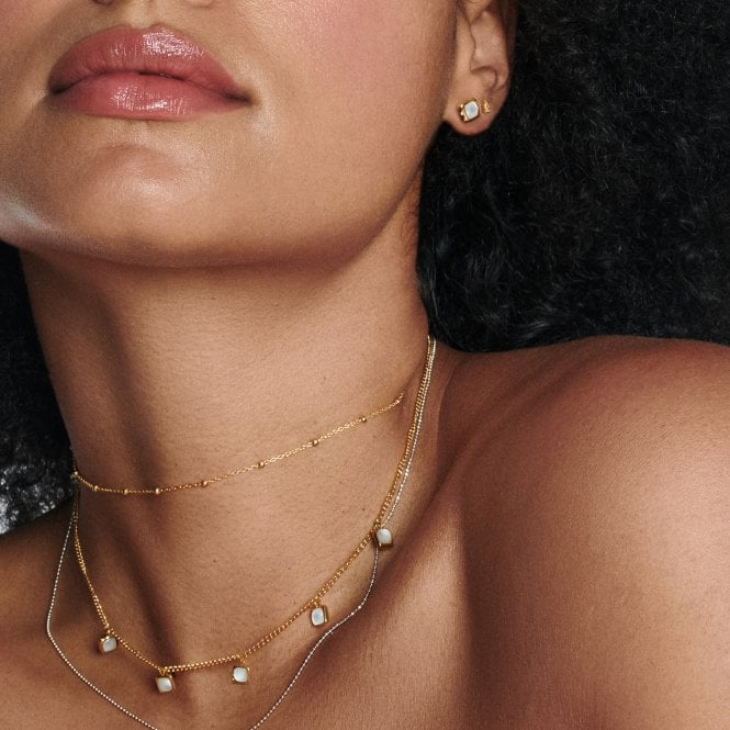 Hot Diamonds HDXGEM Square Earrings - Mother Of Pearl