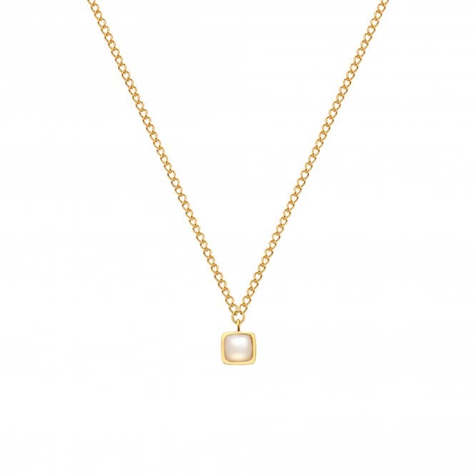 Hot Diamonds HDXGEM Square Necklace - Mother Of Pearl