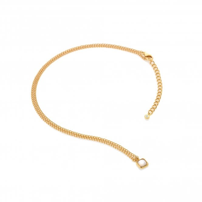 hot diamonds HDXGEM Square Necklace - Mother of Pearl