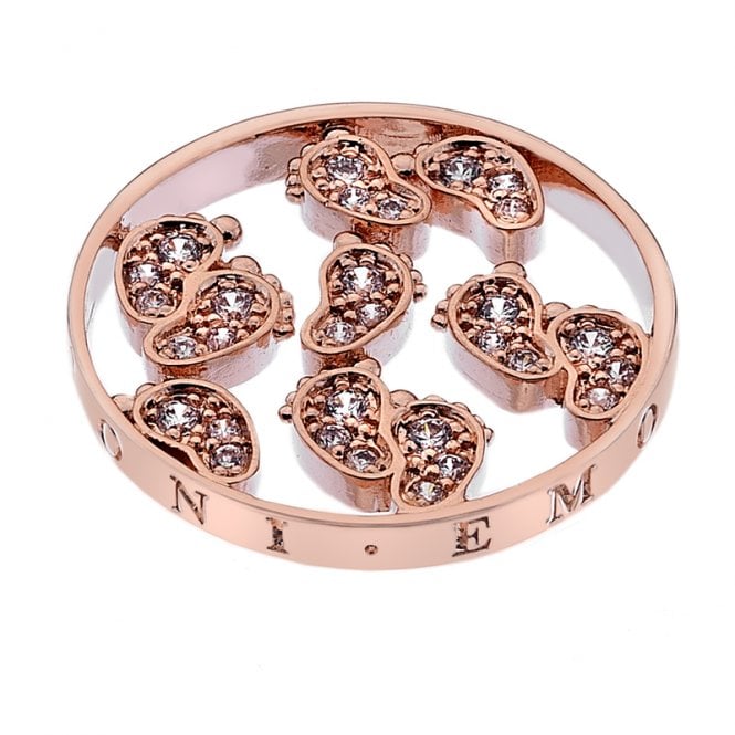 hot diamonds Baby Feet Rose Gold Plated coin - 25mm