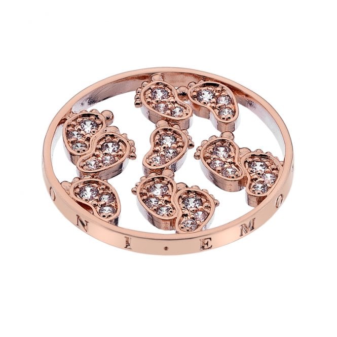 hot diamonds Baby Feet Rose Gold Plated coin - 33mm