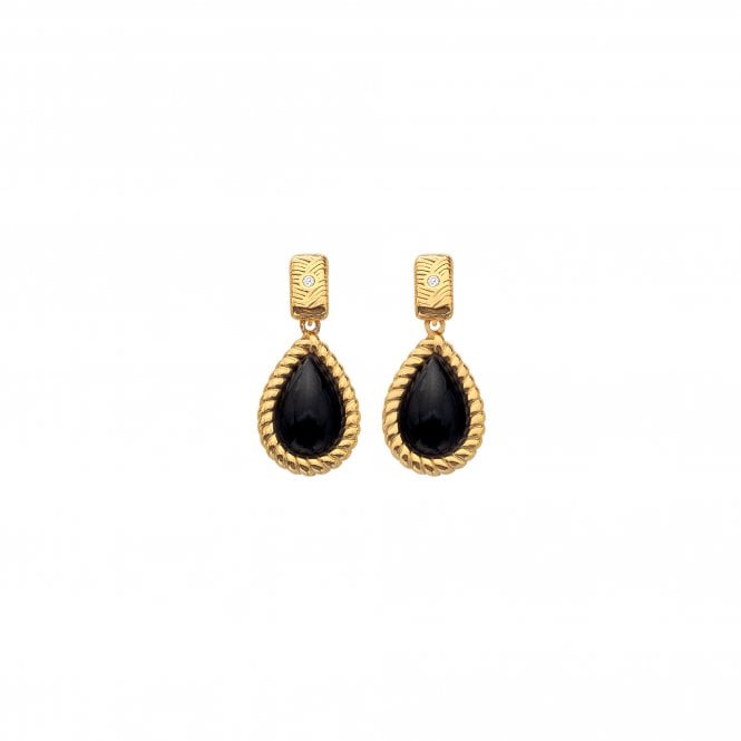 Hot Diamonds Black Onyx Oval Earrings