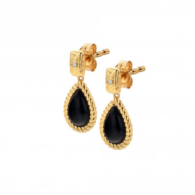 hot diamonds Black Onyx Oval Earrings