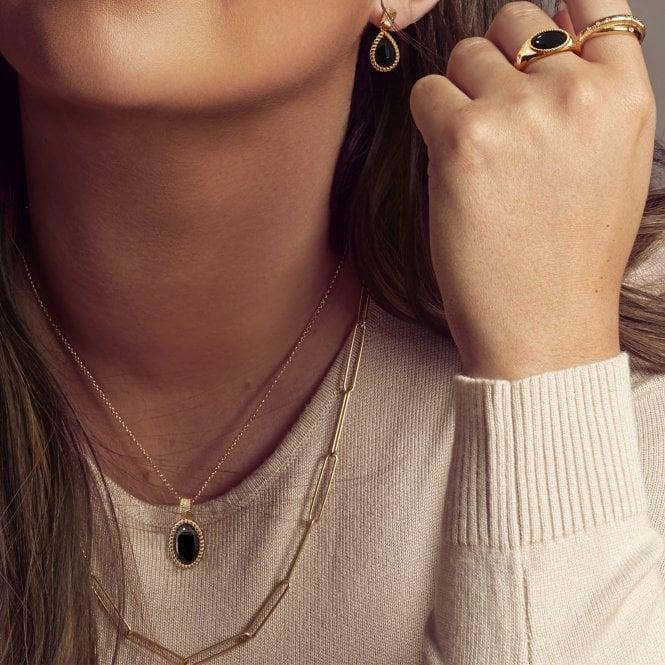 Hot Diamonds Black Onyx Oval Pendant