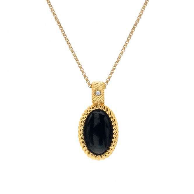 Hot Diamonds Black Onyx Oval Pendant