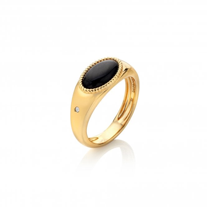 Hot Diamonds Black Onyx Oval Ring