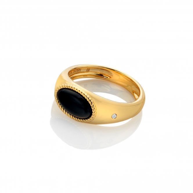 hot diamonds Black Onyx Oval Ring