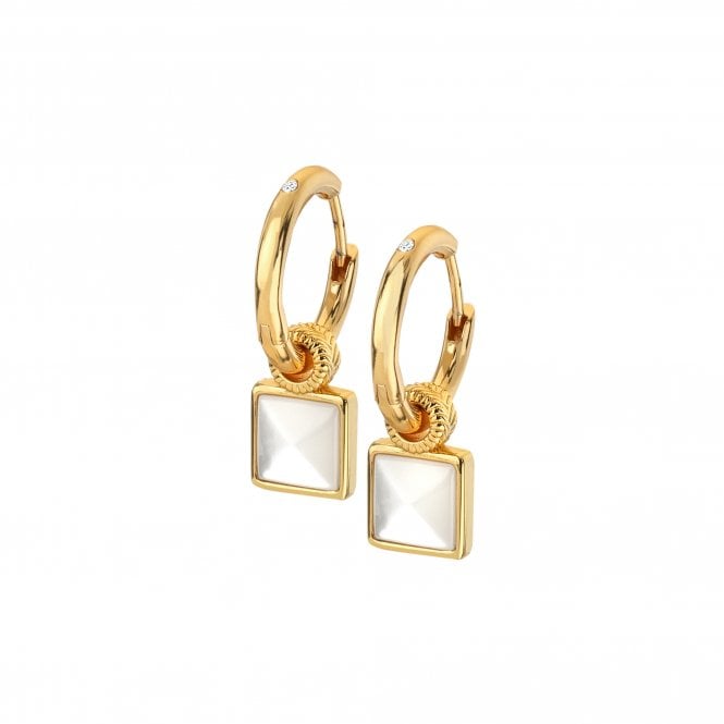 Hot Diamonds Calm Mother Of Pearl Square Earrings