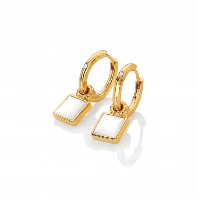 hot diamonds Calm Mother of Pearl Square Earrings
