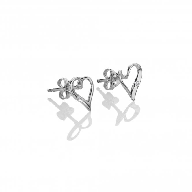 hot diamonds Delicate Pointed Twist Heart Earrings