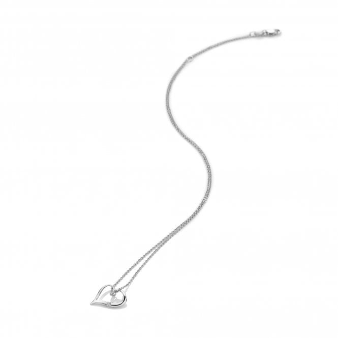 hot diamonds Delicate Pointed Twist Heart Pendant