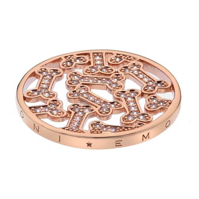 hot diamonds Dog Bone Rose Gold Plated coin - 33mm