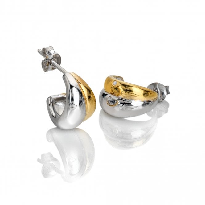 hot diamonds Droplet Two Tone Earrings