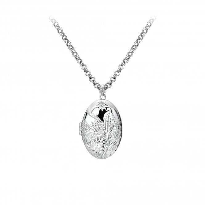 Hot Diamonds Engraved Oval Locket