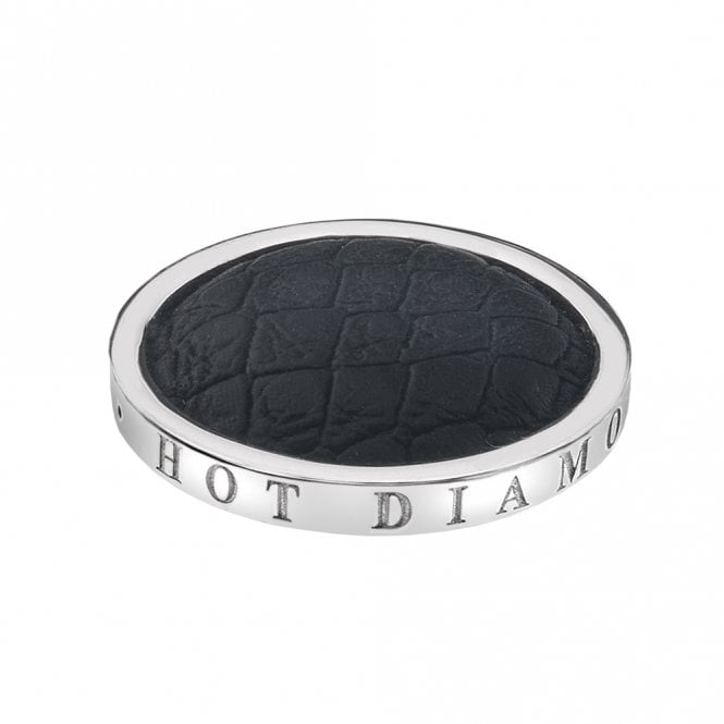 hot diamonds Faux Crocodile Black Coin - 25mm